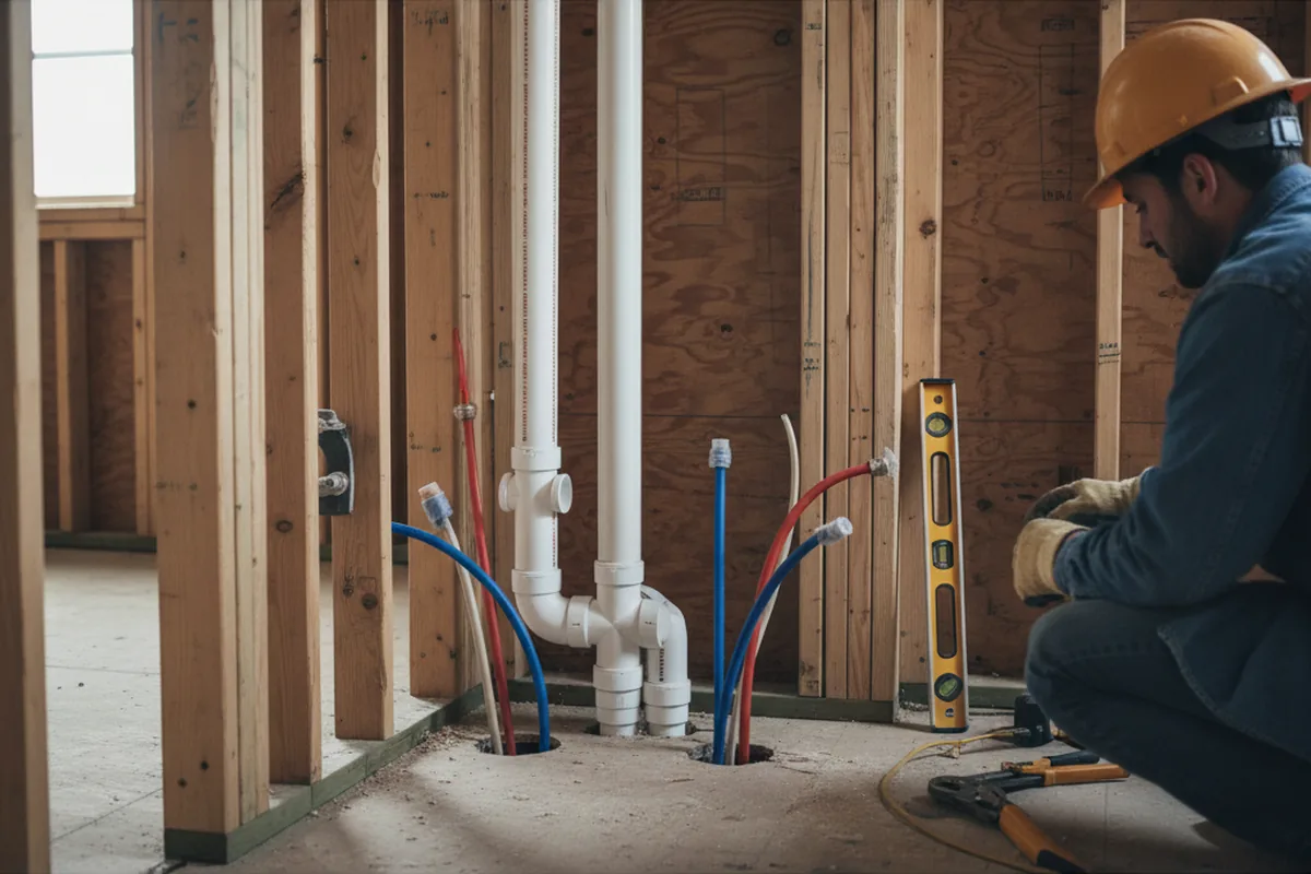 Drain and supply rough-in during Garbage Disposal Repair in Combs